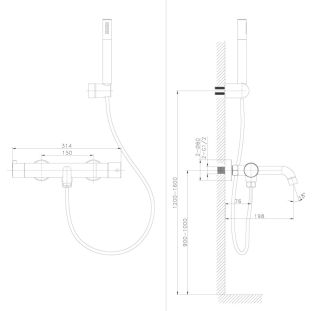 Смеситель для ванны Raiber Graceful RP-003 хром